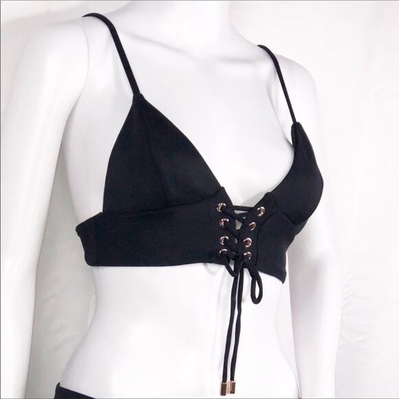 Kopper & Zink Black Lace-Up Bikini Set - Size Medium - Picture 9 of 15